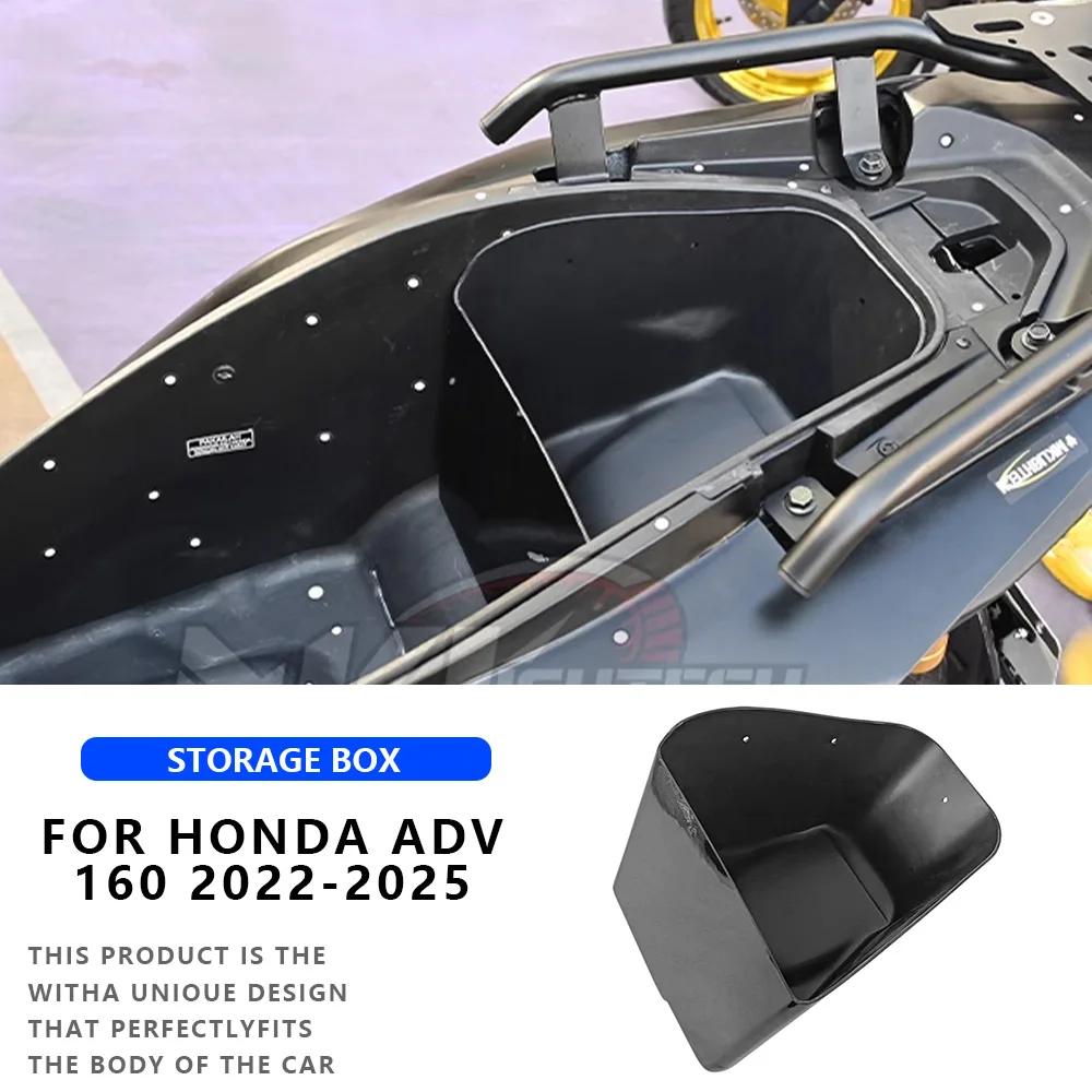 

MTKRACING Storage Box For HONDA ADV 160 2022-2025 Motorcycle Internal Storage Box Black ABS Lockers 3D Stereo Accessories
