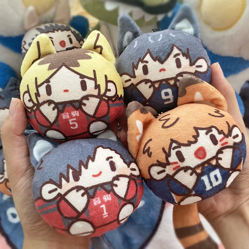 Anime Haikyuu!! Cosplay Keyring Kawaii Squeak Cotton Fluffy Dolls Mascot Display Stuffed Toys Pendant Dango Halloween Xmas Gift