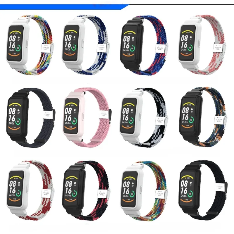 【Nylon Strap】2-in-1 Breathable Adjustable Braided Nylon Strap for Xiaomi Smart Band 7 Pro Color Matching Replacement Watchband