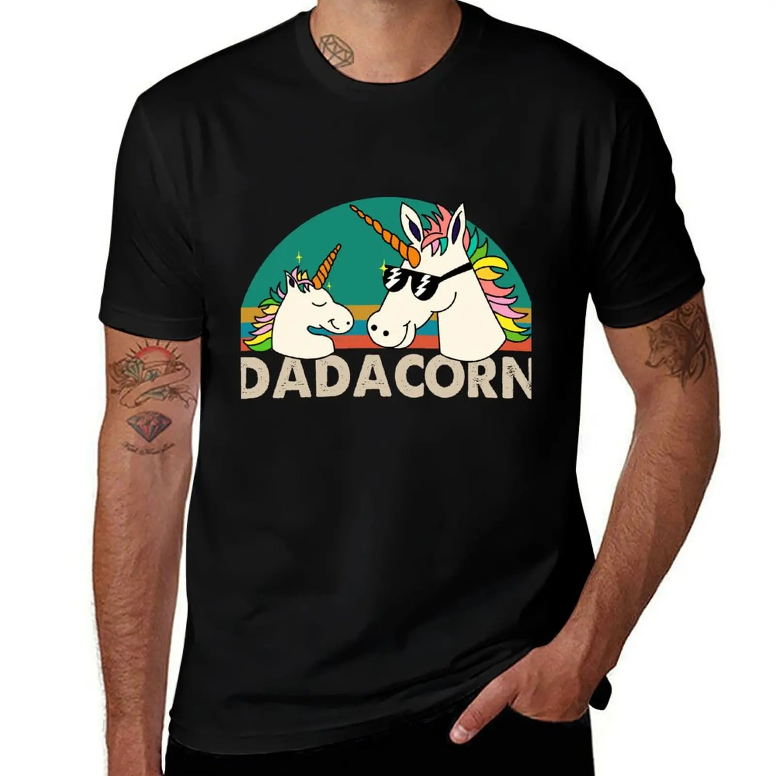 Dadacorn Dad Unicorn Vintage T-Shirt Outdoor Working T-Shirt