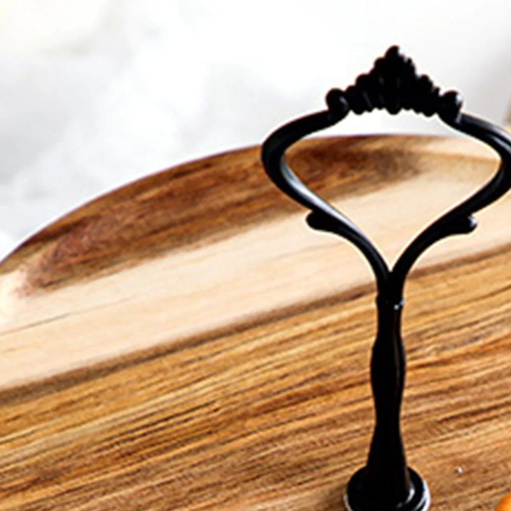 Solid Wood Serving Tray Detachable Multi Layer Frame Smooth Food Platter Stable Bracket Wood Grain Texture Storage Tray