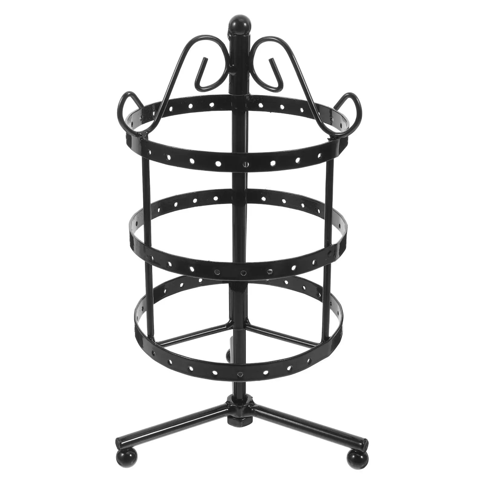 

Circular Rotating Earring Holder Jewelry Display Iron Rack for Studs Bracelets Storage ganizer Necklace Decor