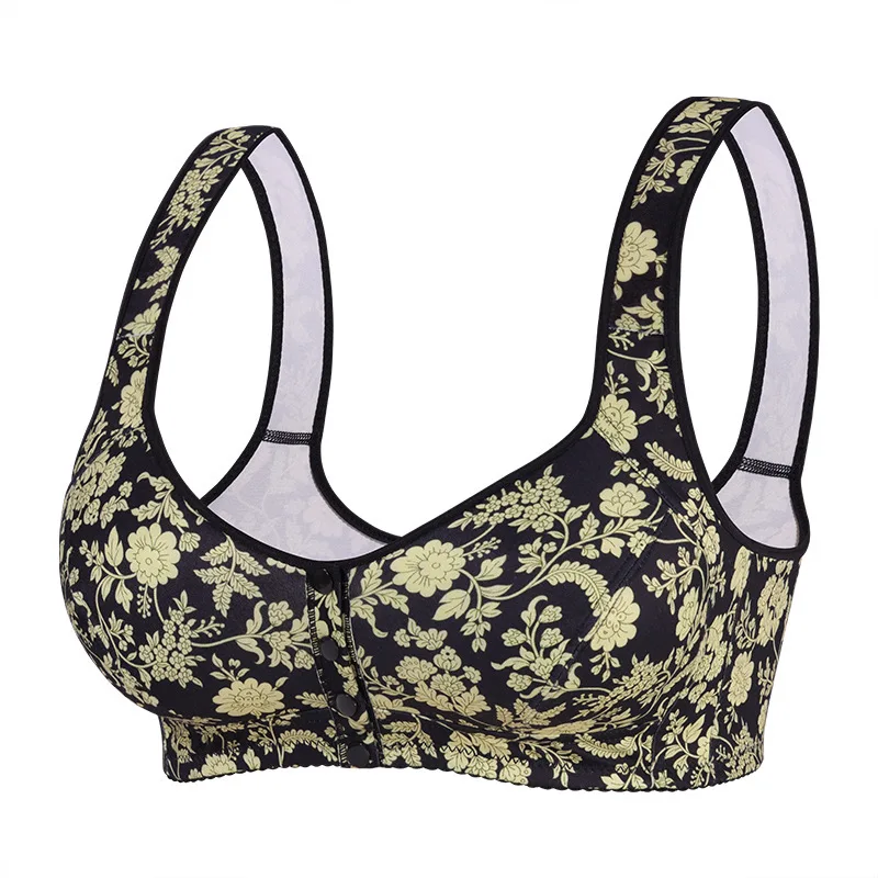 Floral Plus Size Bralette 36-52 Band G Cup Frontverschluss Wireless BH Weste Stil Nahtlos Bequem Vollständige Abdeckung Sexy Print