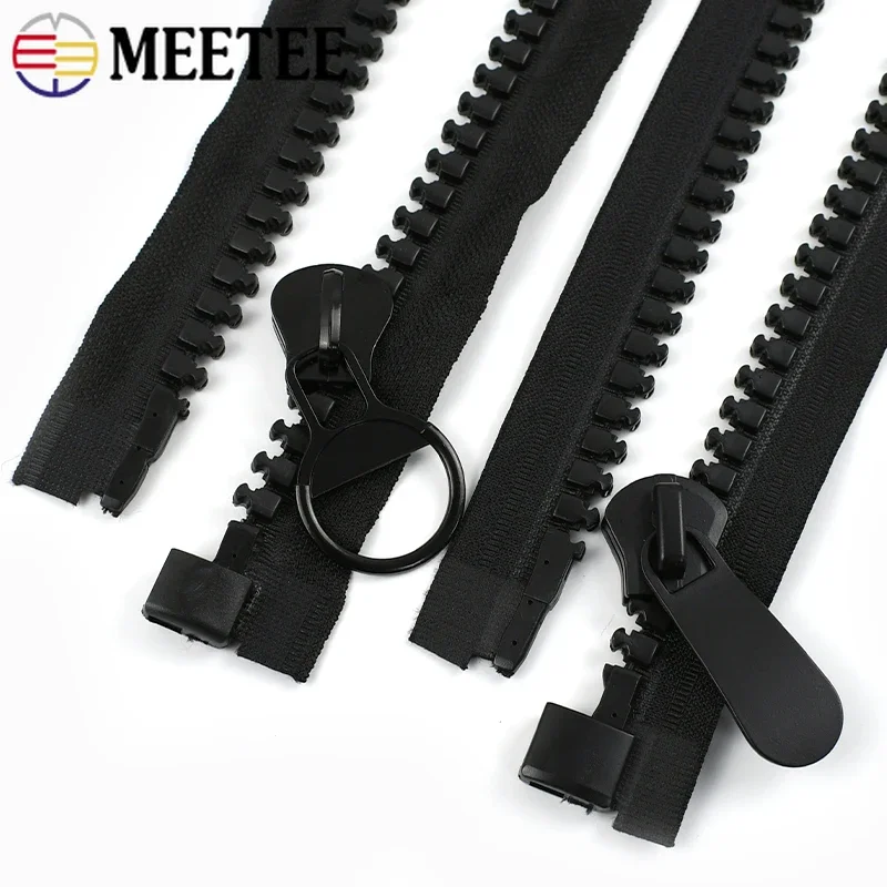 Meetee 20# Újabb növekedés Messzemenő Gyanta Cipzár Sztrájktörő Fehérítőszer open-end zippers Köntös kabát Sátora Zsip Bekapcsolás javító készlet DIY Összevarrás accessor