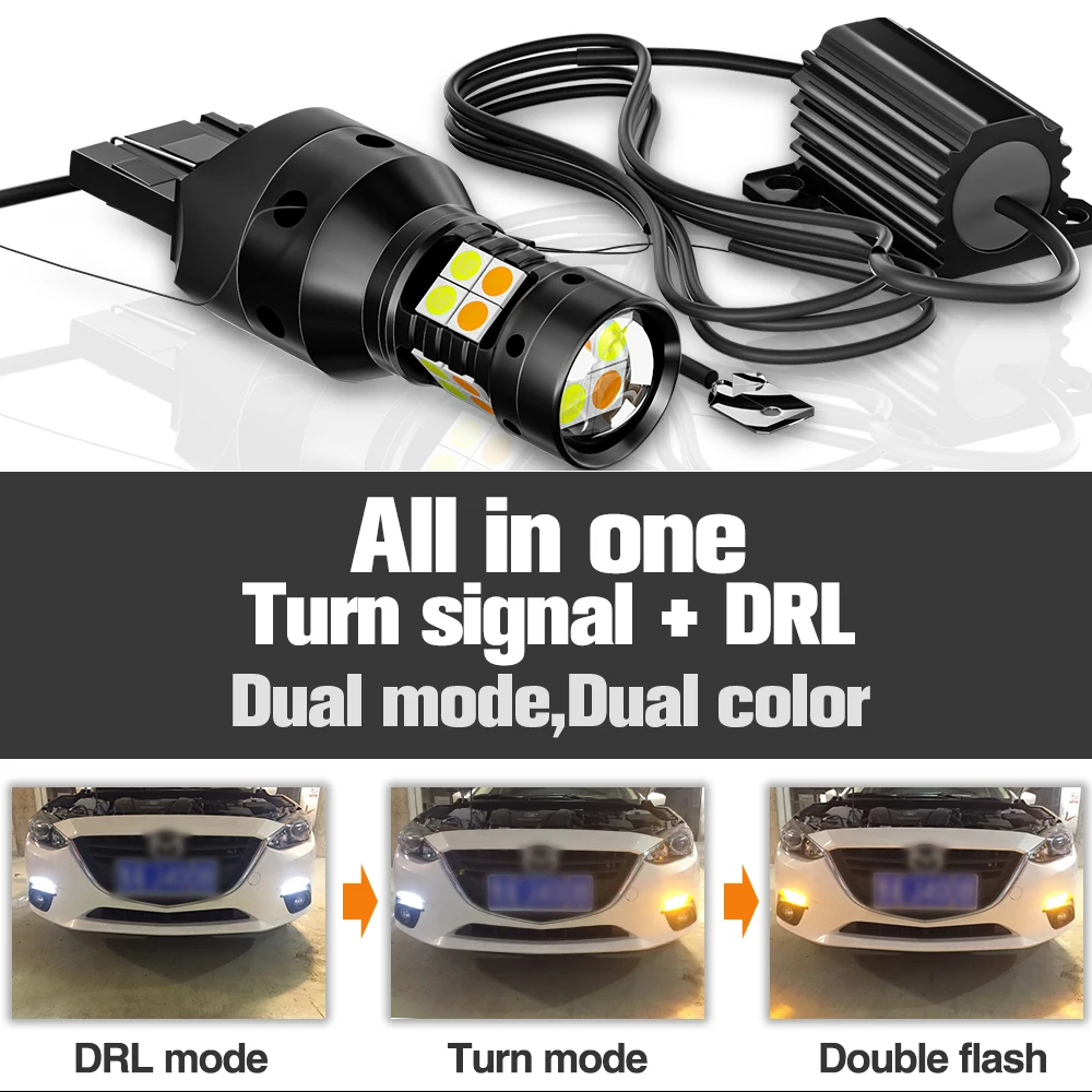 LED Dual Mode Turn Signal e Luz Diurna, Acessórios DRL para Renault Alasca, 2016-2019, 2017, 2018, Canbus, 2pcs