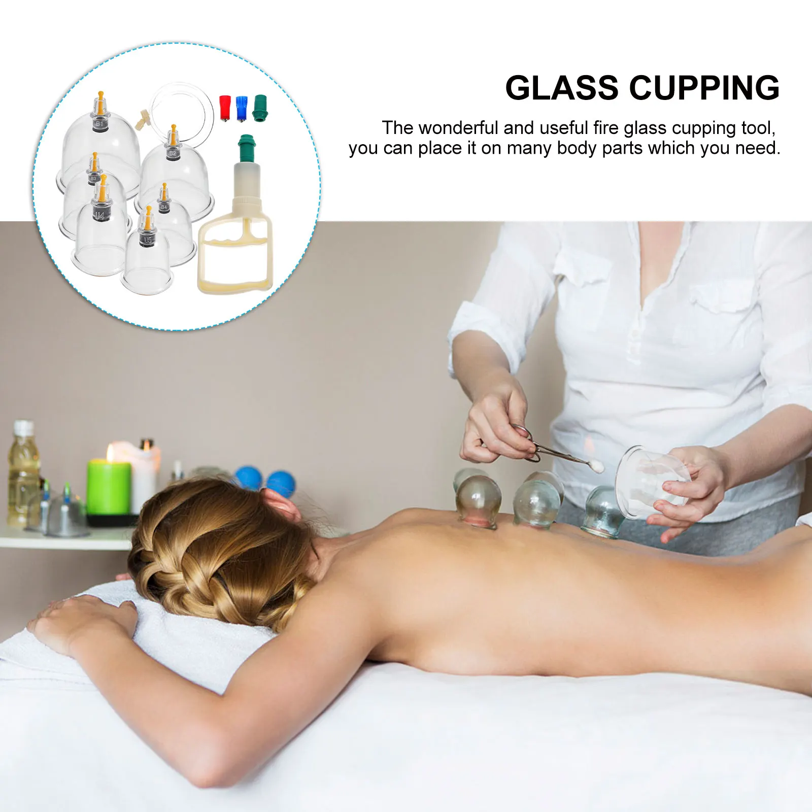 

1 set 1 Set U-Shaped Vacuum Cupping Therapy Set Durable Plastic Body Massager For Muscle Pain Relief Large Area Sealing