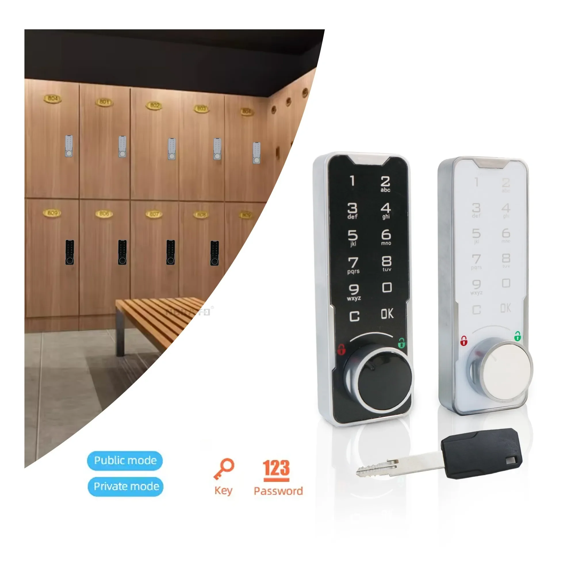 

Public Wardrobe Sauna Electric Cabinet Drawer Digital Gym Keypad Smart Locker Lock With Master Key