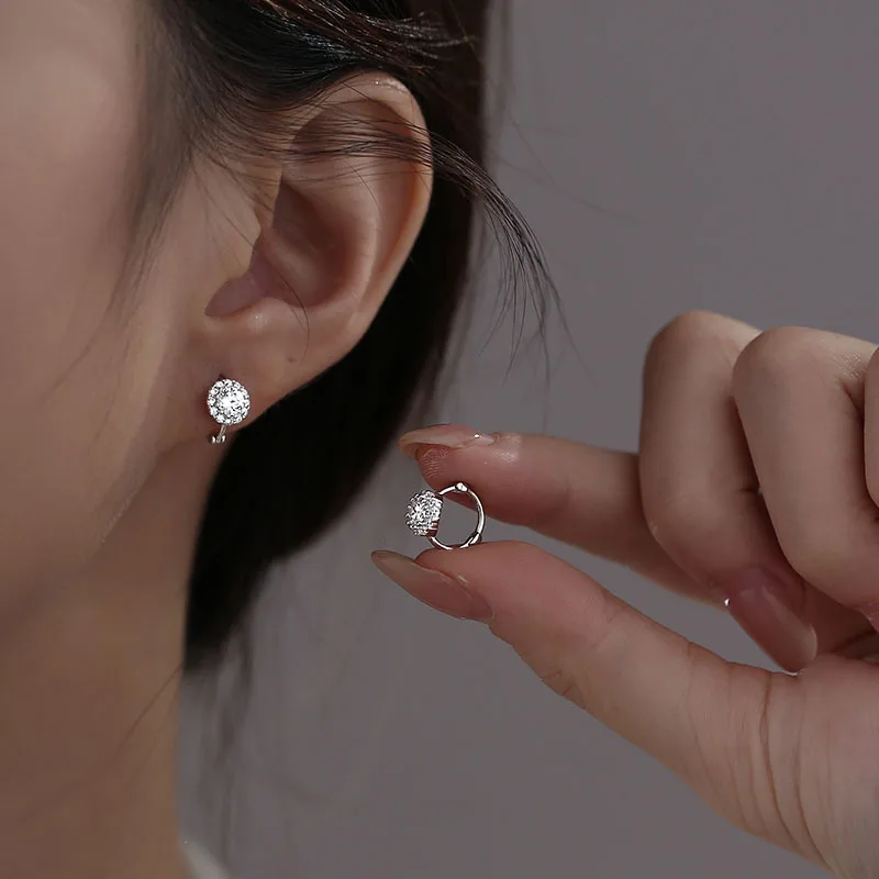 

Real 925 Sterling Silver Bohemian Round Earring for Women Hoop Earring Jewelry Accessories