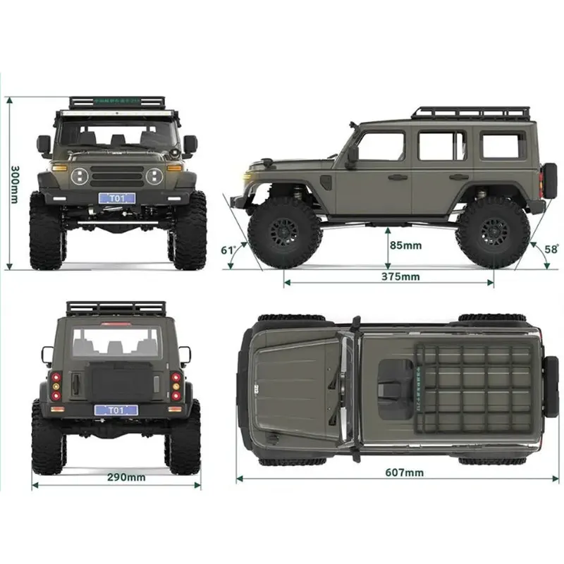 

Yikong 1/8 Scale Off-Road Vehicle Remote Control Electric 4WD Climbing Car with Differential Lock And Dual Speed LED Light