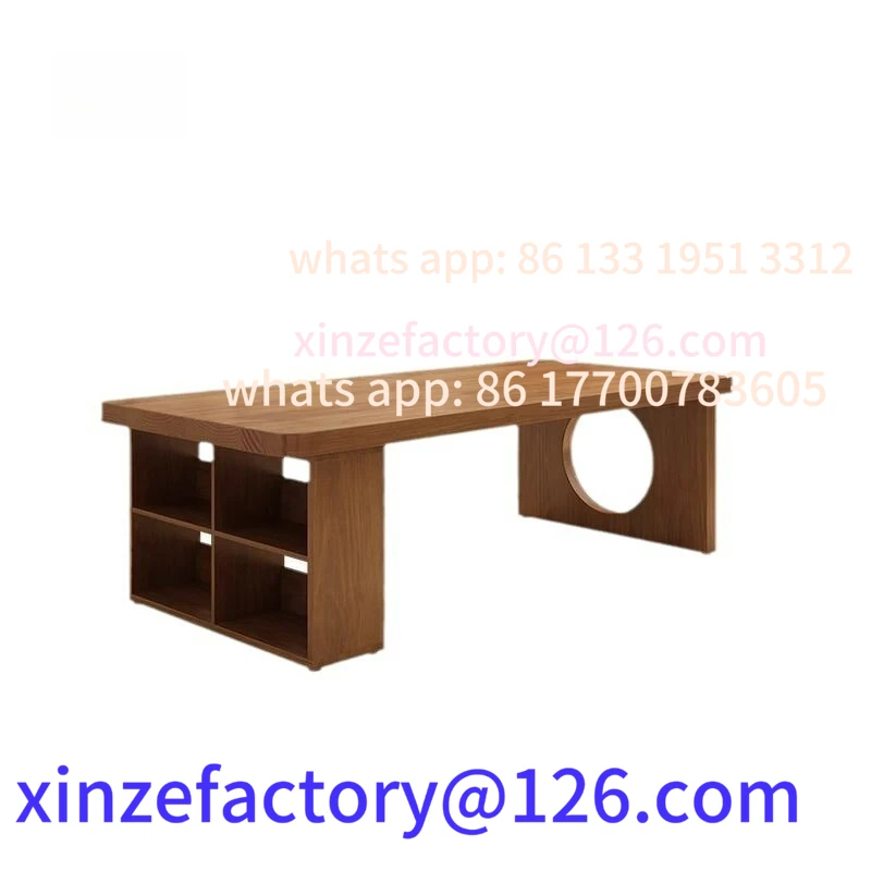 

Customizable Double writing desk Household long table Teen study table Large desk Bookshelf integrated