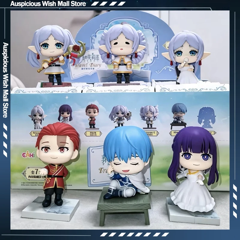 EAKI Frieren Anime Travel Diary Blind Box Figurine Chibi Anime Décoration de Bureau Décoration de Voiture Cadeau de Collection Pour les Collectionneurs