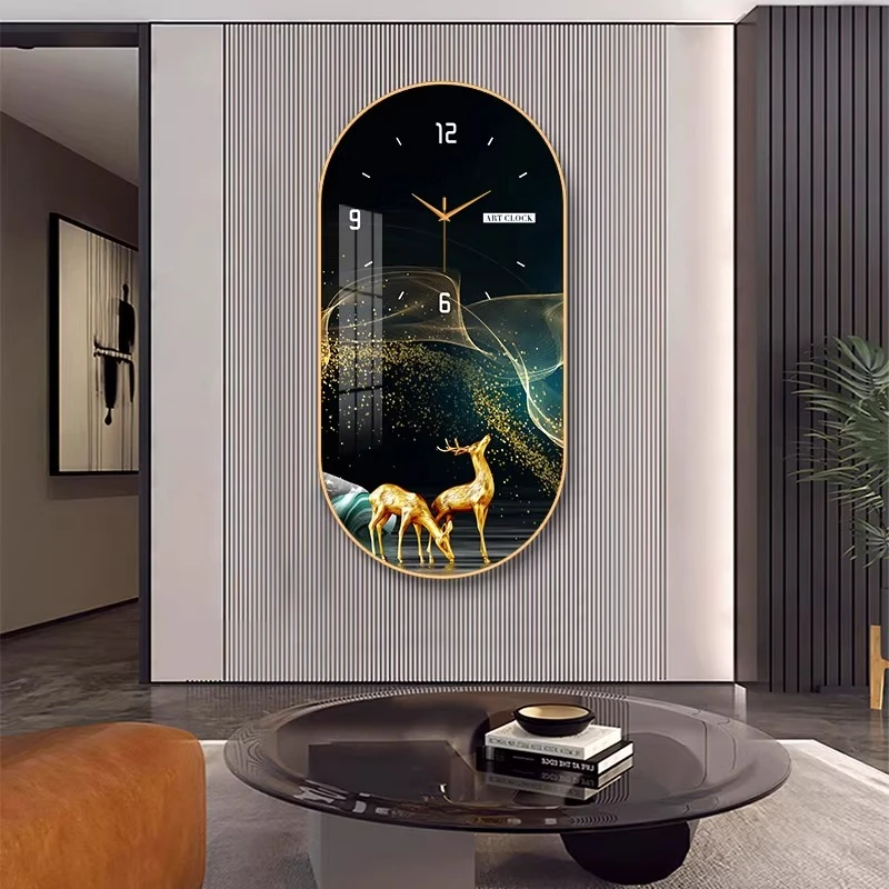 

Nordic luxury Wall Clock Living Room Household Fashion Restaurant Decorative Painting Creative Watch Wall Hanging Silent Clock
