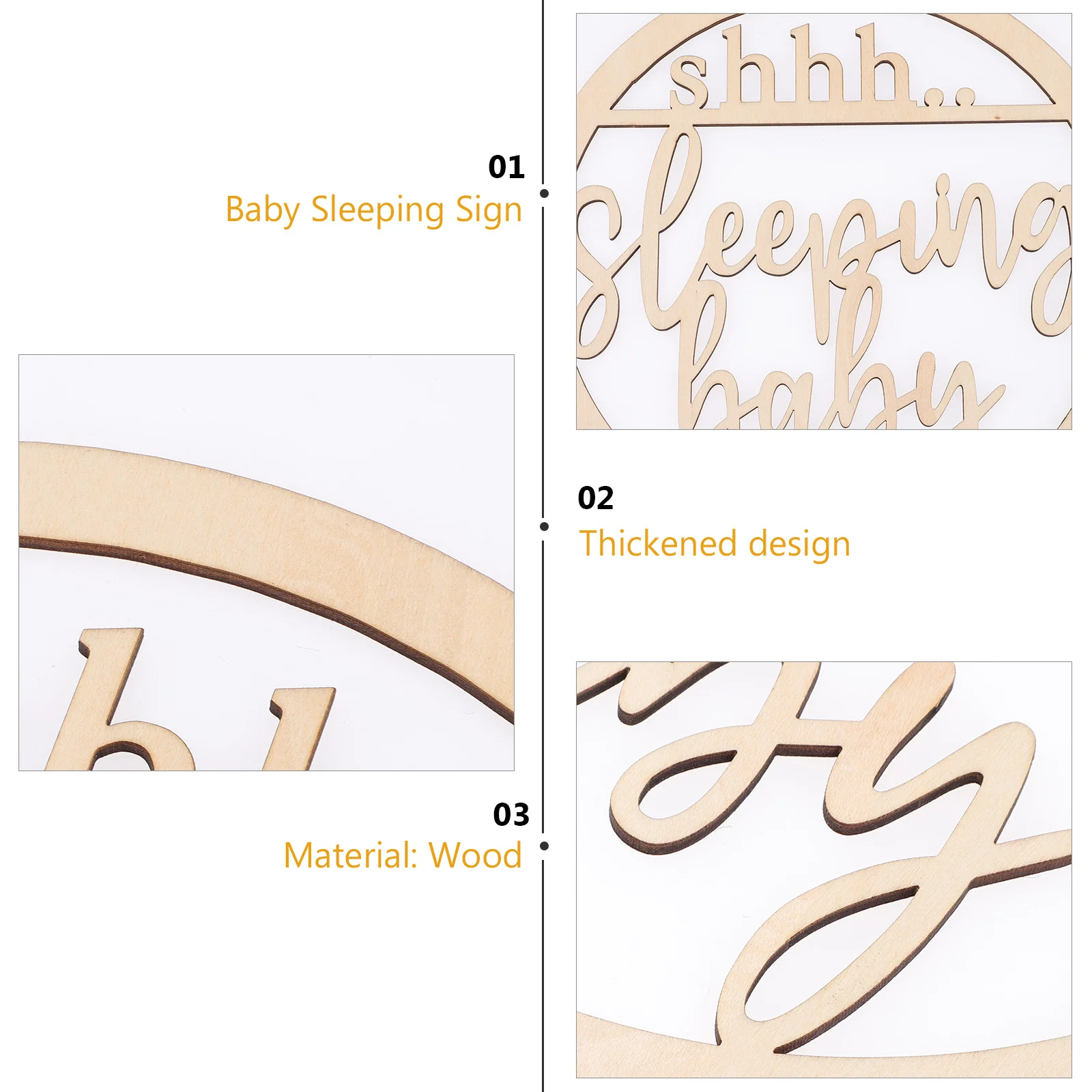 

Sleeping Sign Hollow Out Wooden Door Hanging Plaque Perfect Room Decor Nursery Hanging Door Sign for Bedroom