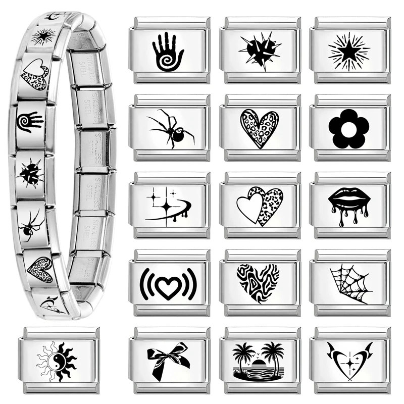 جديد جميل الحيوانات الأليفة القطط والكلاب وصلات سحرية إيطالية تناسب 9 مللي متر سوار الفولاذ المقاوم للصدأ النساء الرجال DIY بها بنفسك صنع المجوهرات