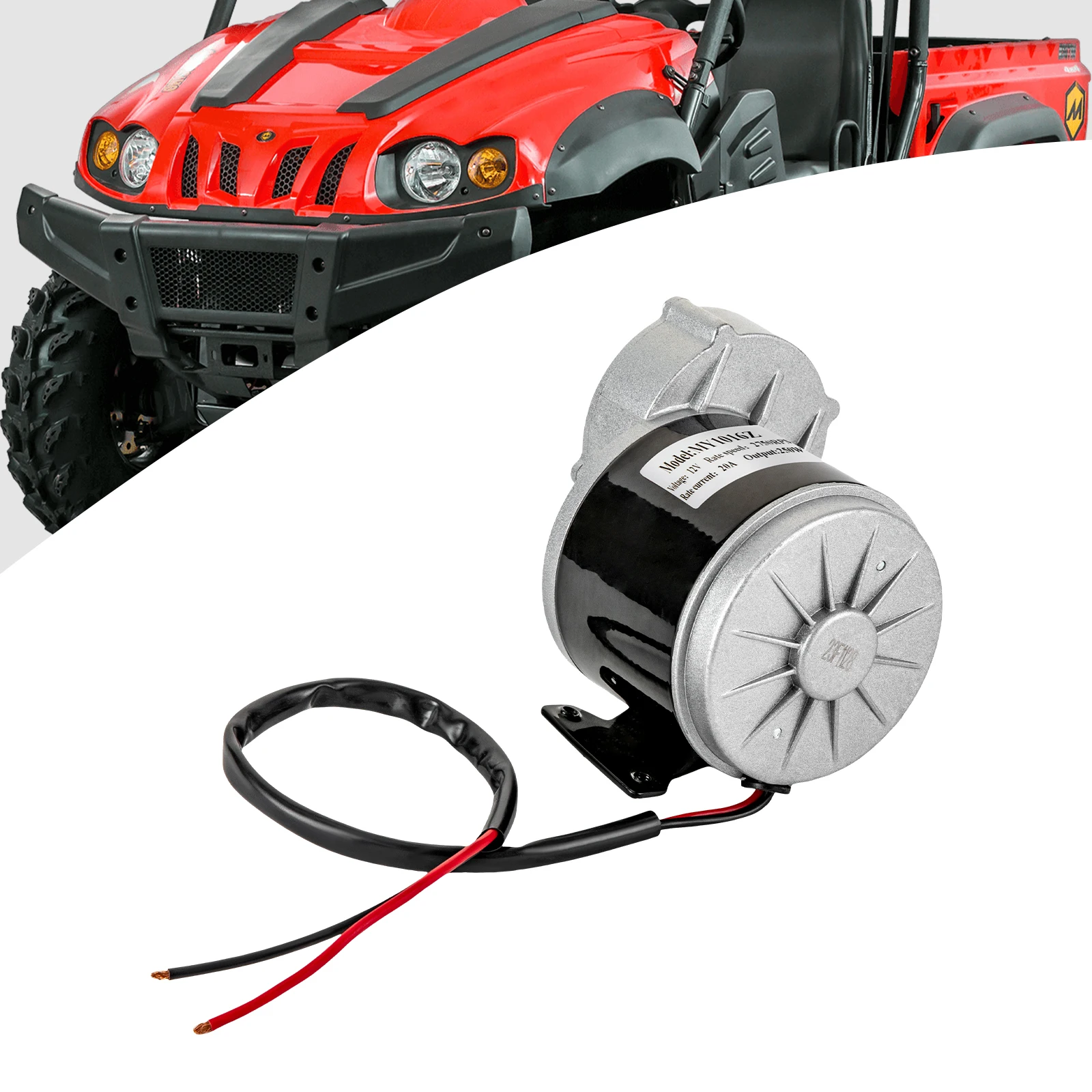 Motore riduttore a ingranaggi da 250 W 12 V, motore elettrico CC spazzolato MY1016Z 2750 giri/min per scooter elettrico con carico da 220 libbre