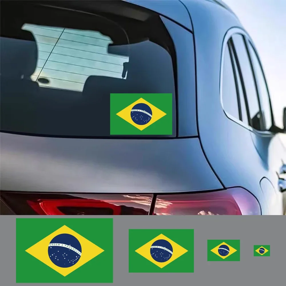 3Pcs Brazil Flag Car Sticker Auto Motorcycle Waterproof Viny Decal Accessories For Skoda Seat VW Volkswagen Suzuki Toyota