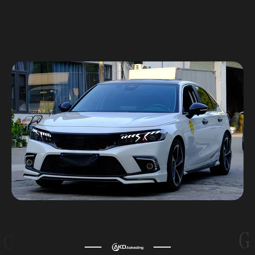 أضواء السيارة أجزاء لهوندا سيفيك X 2022-2024 مصابيح أمامية LED المصباح النهار تشغيل أضواء المزدوج العارض سيارة ضوء الجمعية #4