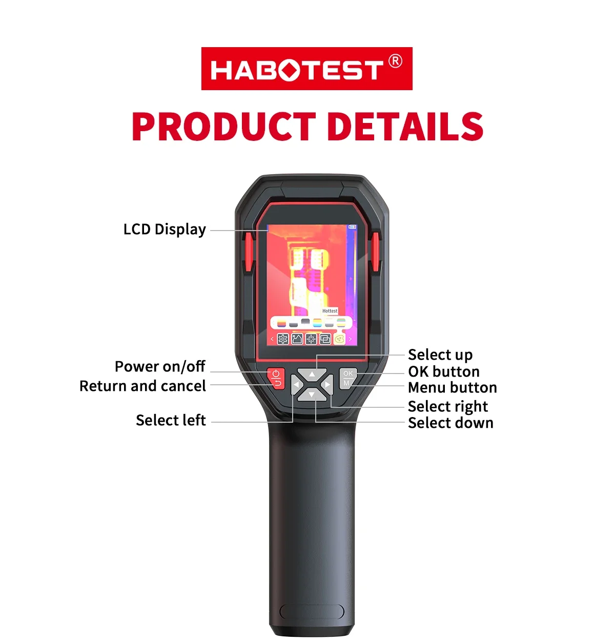 HABOTEST HT821A rechargeable thermal imaging camera -20 ℃~550