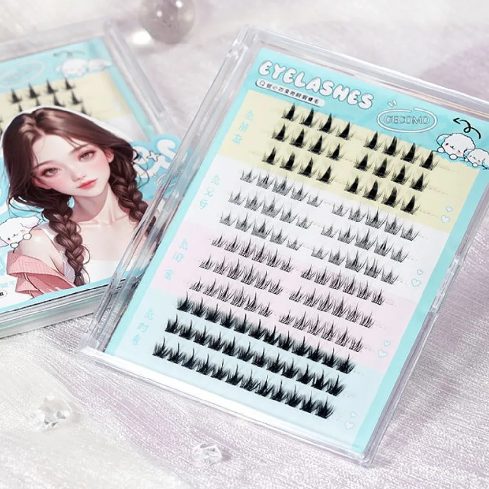 Segmentierte gemischte Einzelwimpern, großes Fassungsvermögen, Sonnenblumen-Pfauenschwanz, C-Locken, falsche Wimpern, schräg geflügelte, langlebige Wimpern