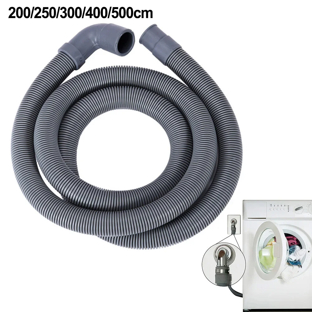 Drain Hose Extension Pipe Washing Machine Outlet Pipe PP Material Thick-walled Clip Extra Long Removable Hook Secure