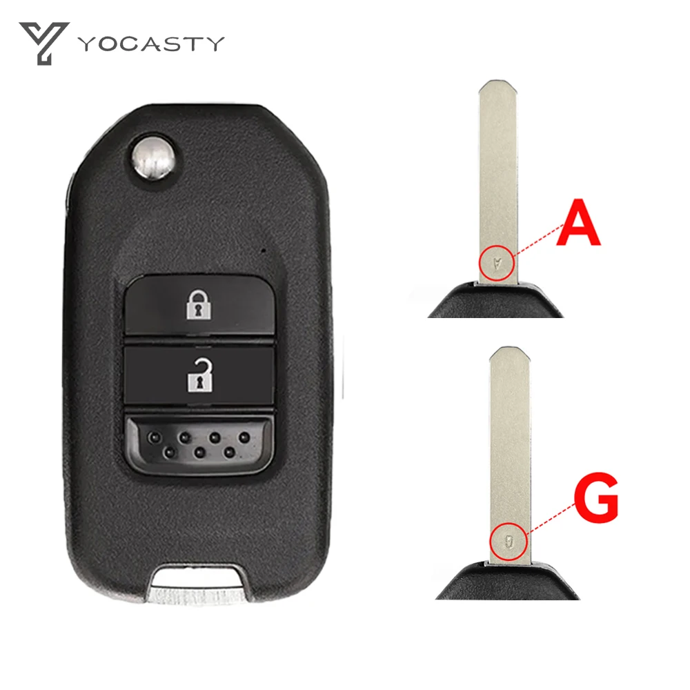 YOCASTY Flip Remote Key 433Mhz ID47 Chip For Honda Accord Civic City CRV Jazz XR-V Vezel HR-V FRV A/G Blade HLIK6-3T TWB1G721