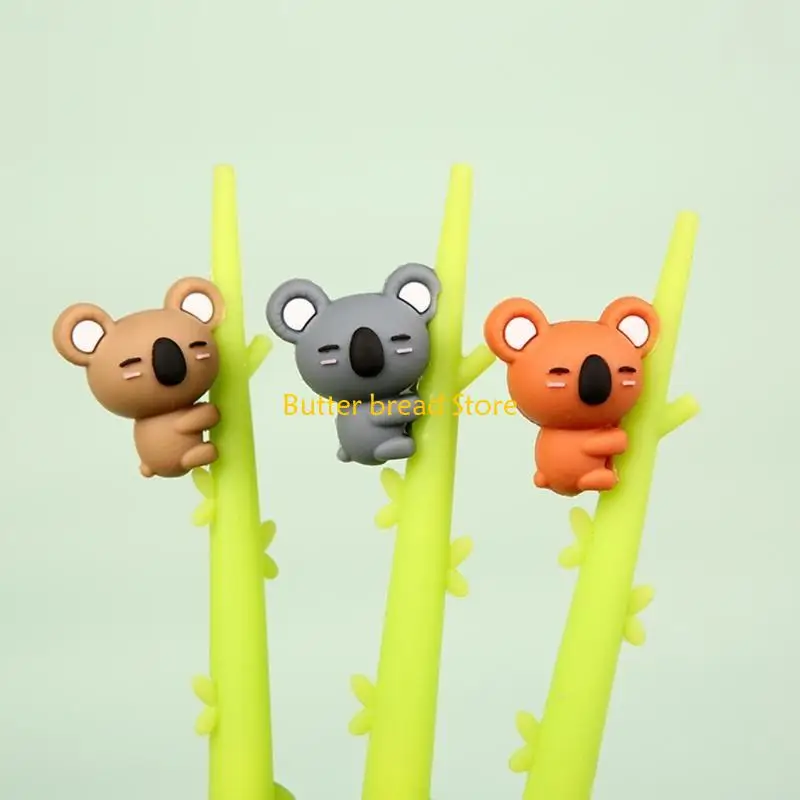 

W89C Pack of 3 Novelty Koala Bear Gel Pens Black Refillable Pen 0.5mm