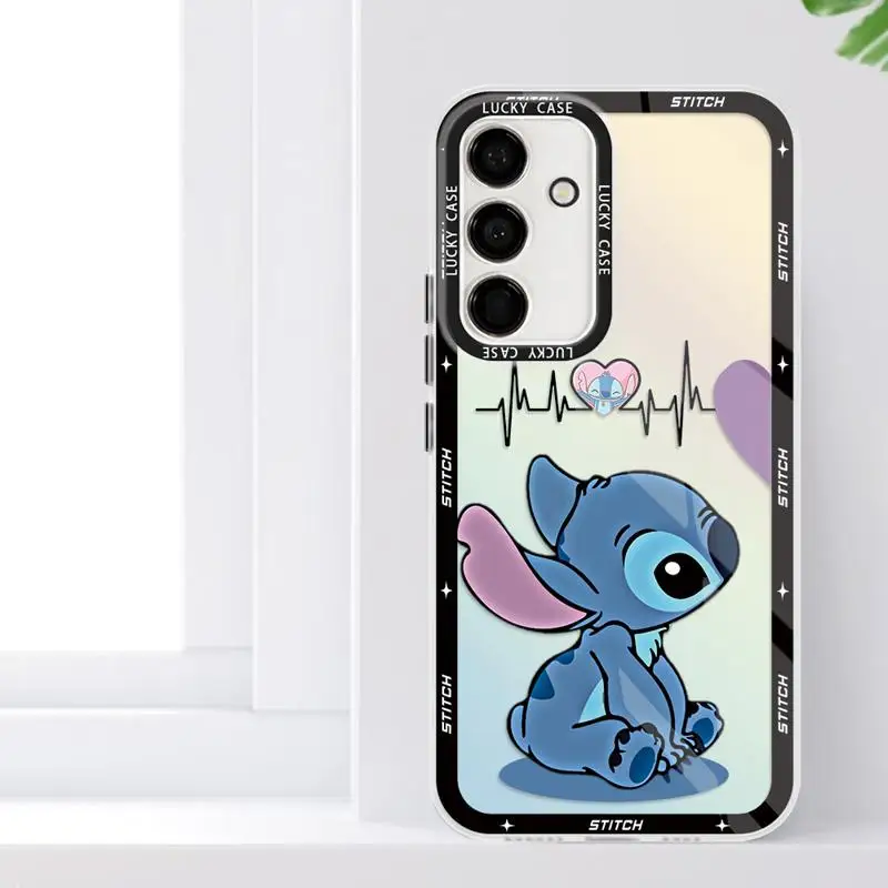 Disney Stich Angle Phone Case for Samsung Galaxy A72 A73 A54 A53 A52 A51 A34 A33 A32 A24 A23 A22 A14 A13 A12 A21s Aurora Laser