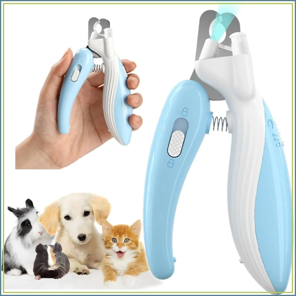 

Pet Nail Clippers with Light, Safety Nail Trimmer for Dogs Cats Rabbits, Sharp No Splitting