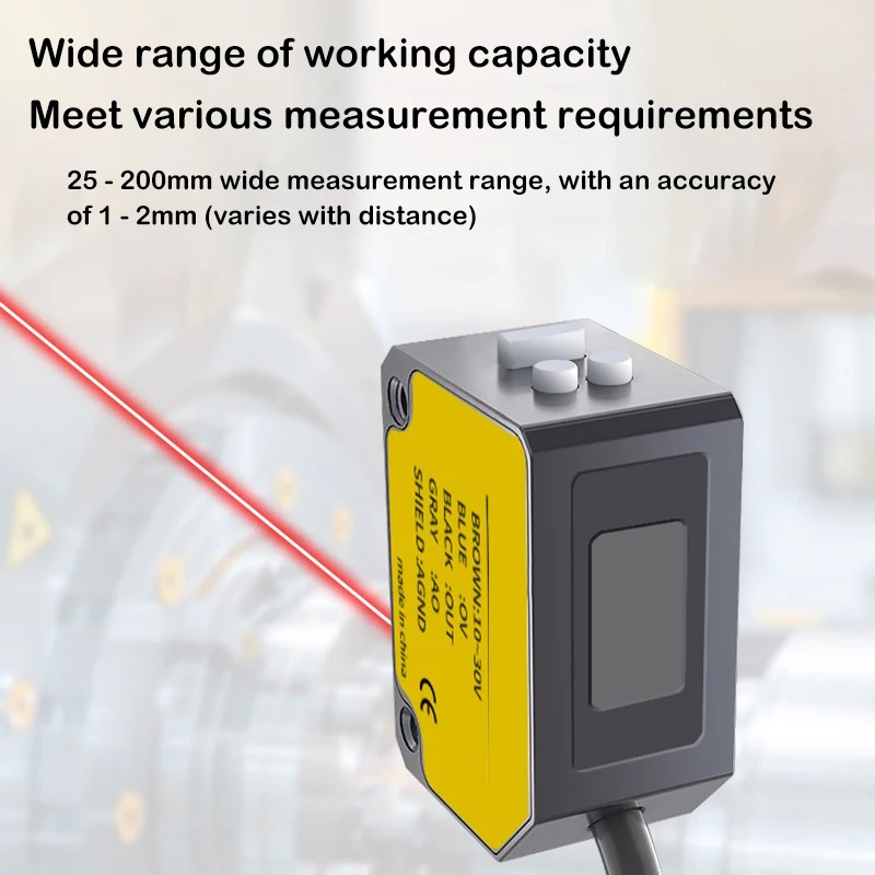 Small-sized, high-precision 1mm laser displacement sensor for distance measurement, thickness measurement, height measurement,