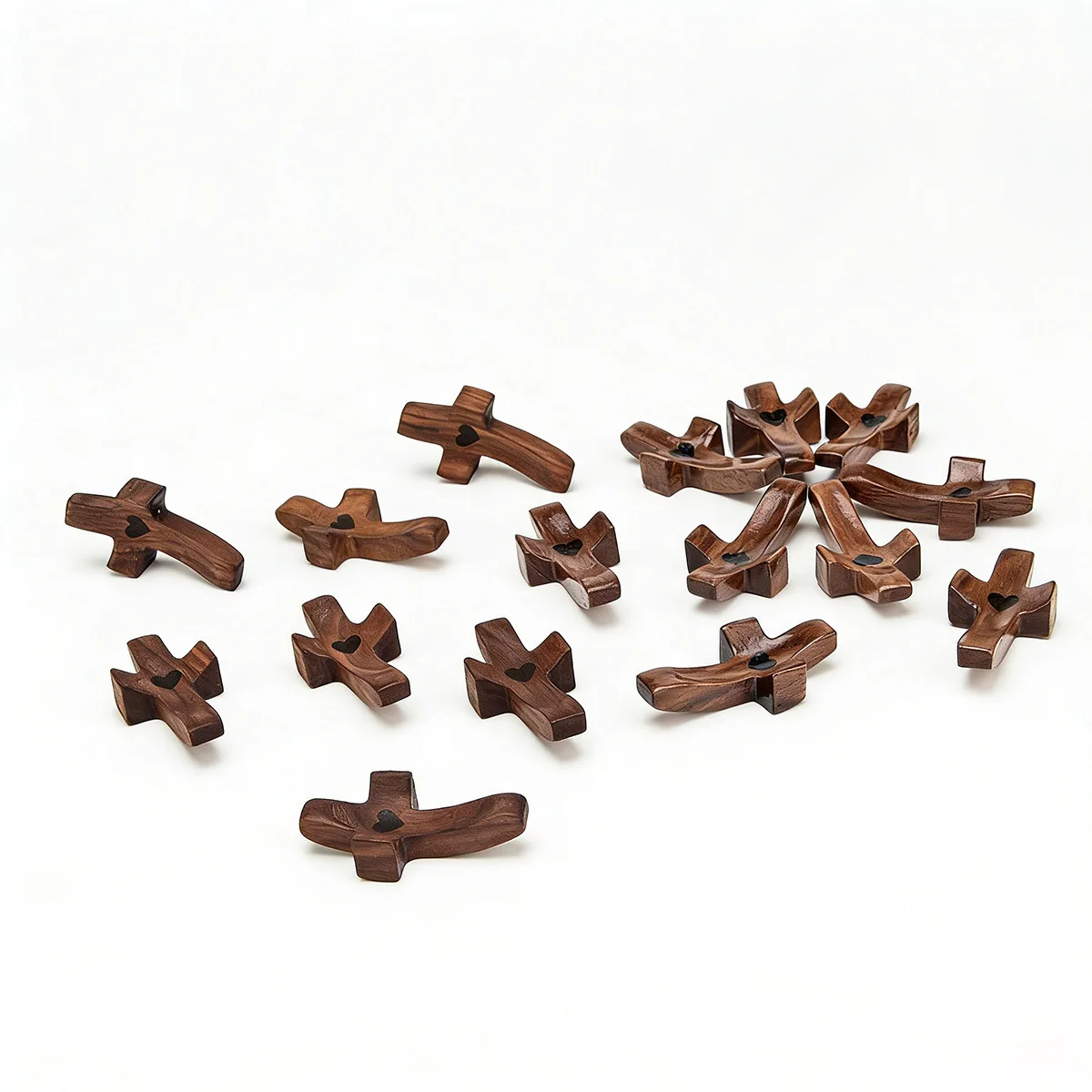 Encouragement Gift, Relieve Anxiety Comfort for Clutching, Clinging and Praying, Wooden Cross Fidget, Pocket Olive Wood Crosses