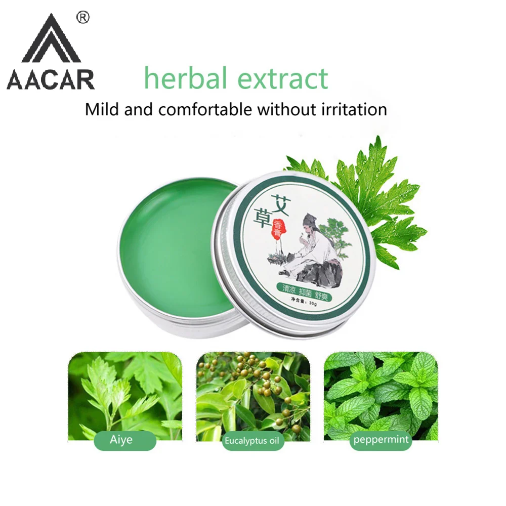 30g Herbal Moxibustion Cream Moxa Ointment Mugwort Health Care Massage Oil Relief Arthritis Body Pain Prevent Mosquito Bites