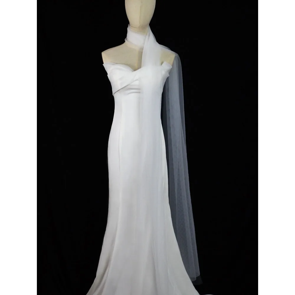 Свадебная фата на плечах, простая короткая свадебная фата с бисером, аксессуары, новая коллекция 2025 года