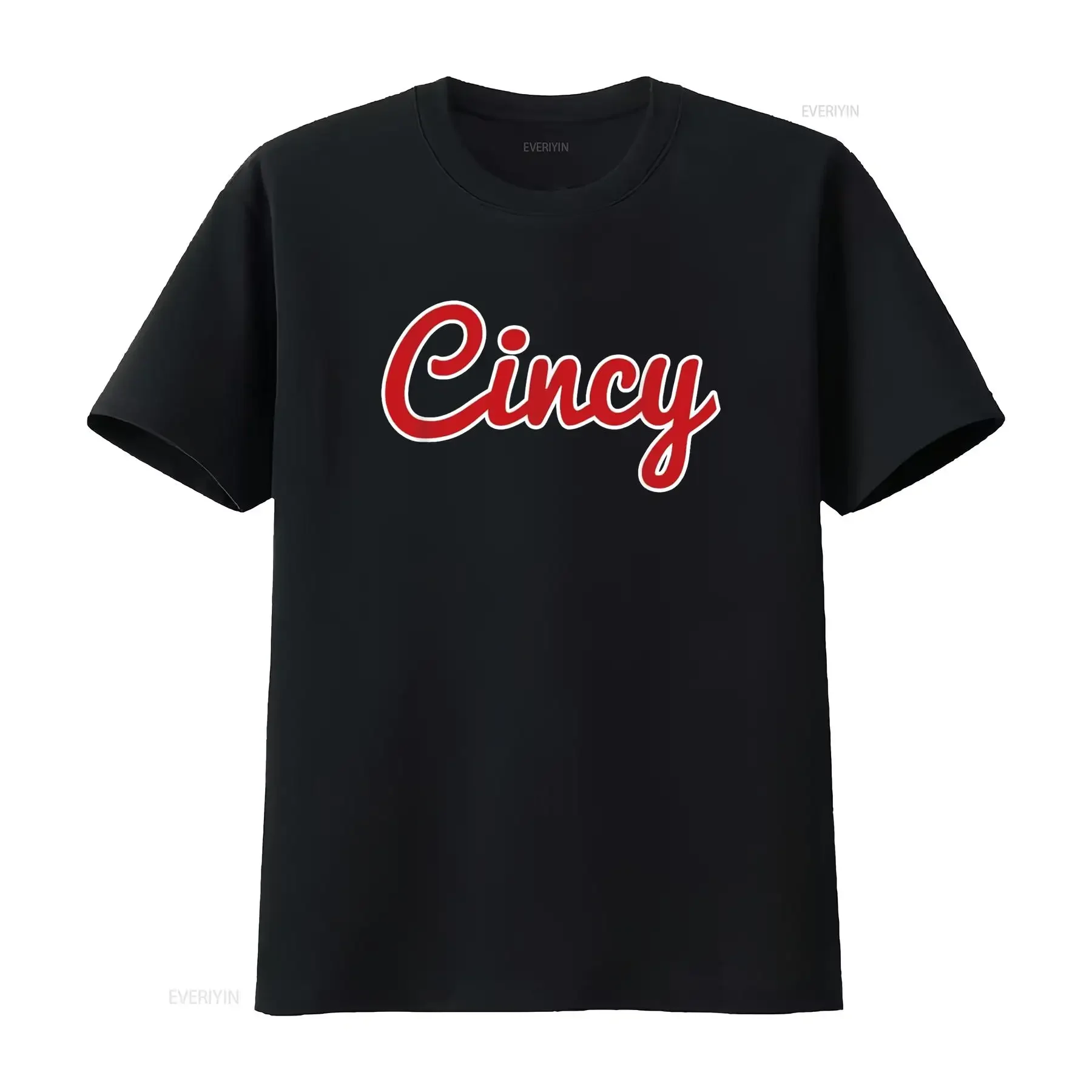 Cincinnati Ohio Classic Red Script Cincy City T Shirt vintage Washed Casual Stylish Versatile fashion Stretched Slightly