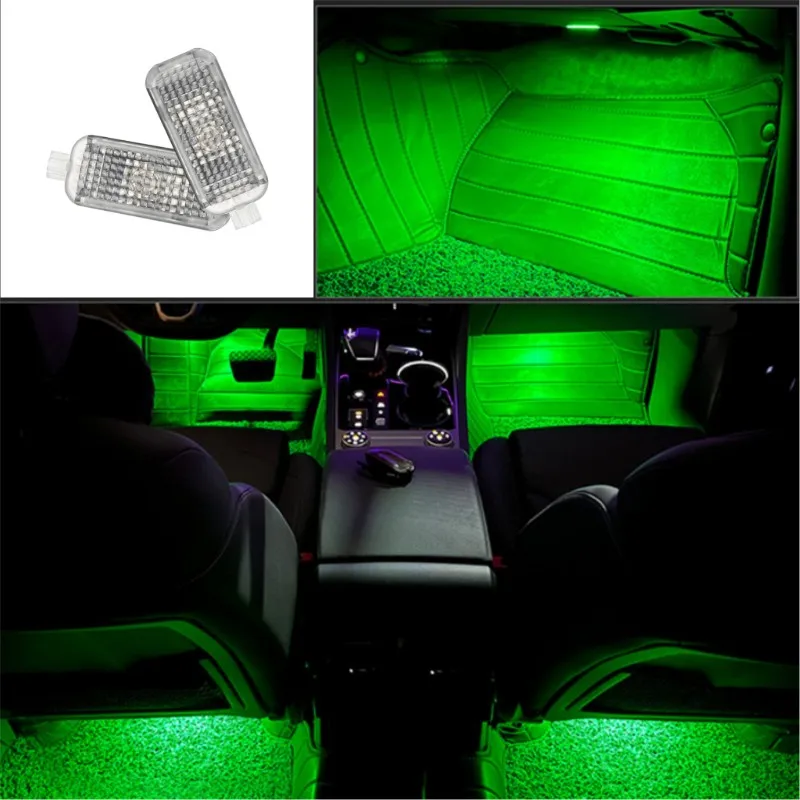 

2Pcs Car Interior LED Trunk Light Bulbs Frunk Door Puddle Foot-Well Lights Decorative Lamp For Audi A1 8X 2011-2018 Accessories