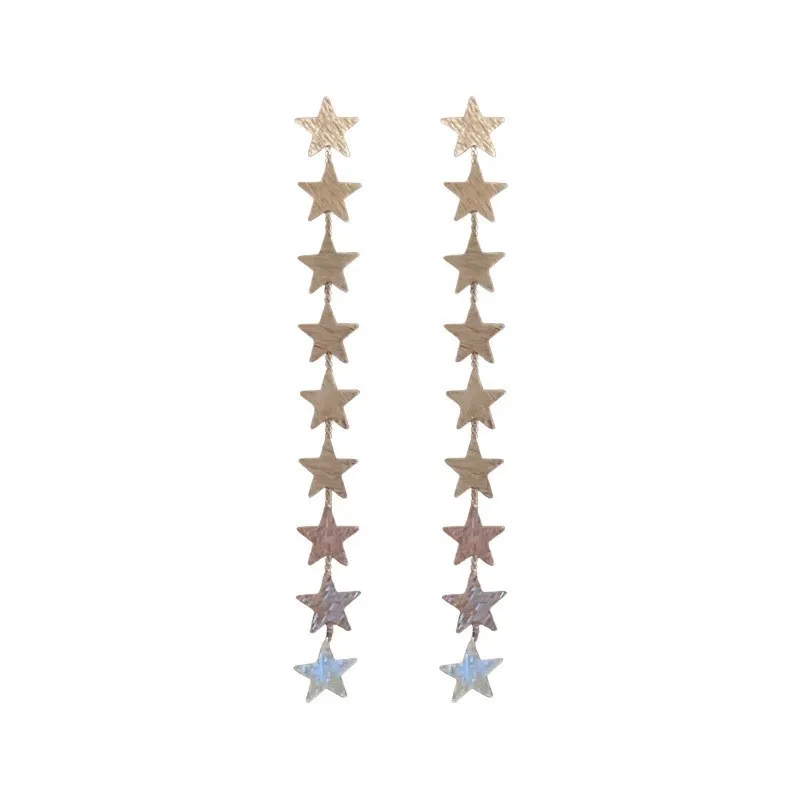 أقراط سلسلة إبرة فضة ، تصميم صغير وبسيطة ، طراز معدني ، بارد وعصري ، سو