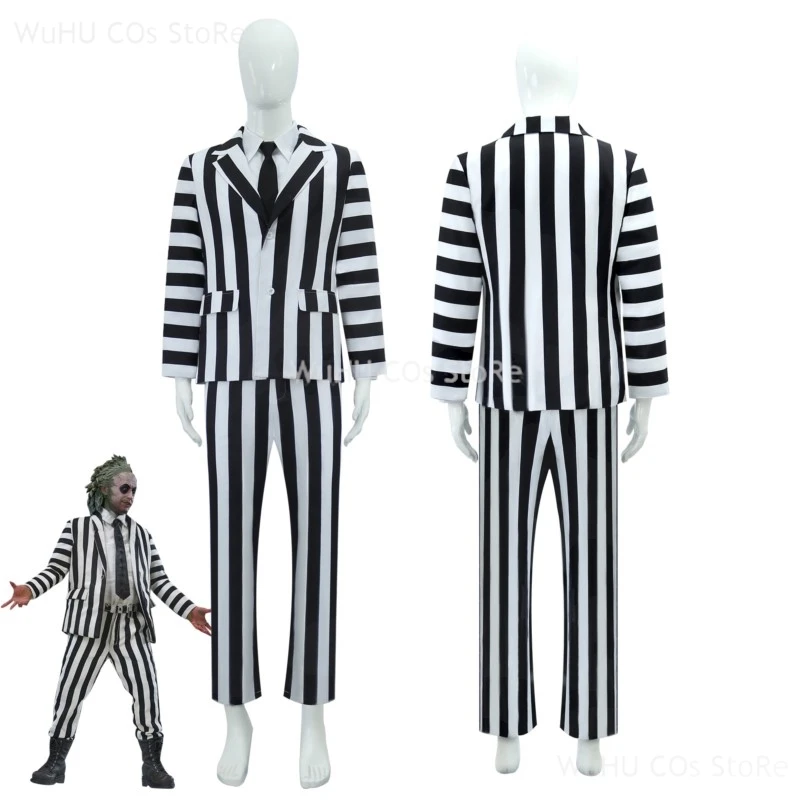 Anime Kever Cosplay Juicee Mannen Zwart Wit Gestreept Pak Enge Halloween Kostuums Pruik Stropdas Shirt Voor Cosplay Party