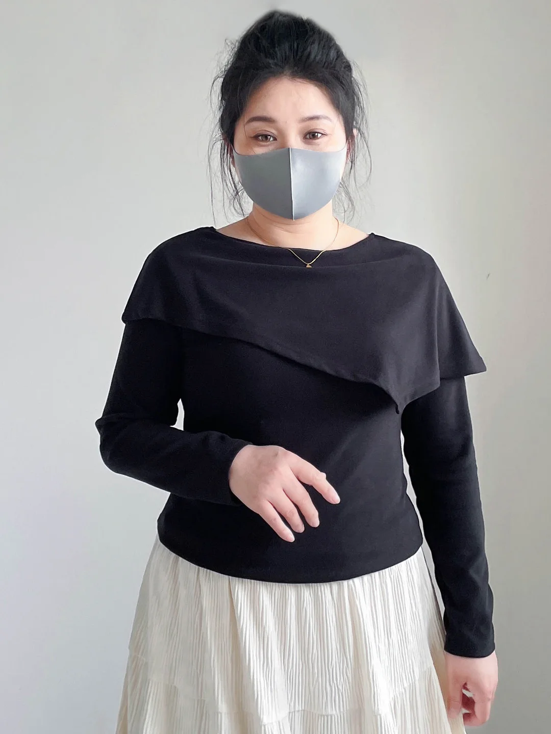 

plus Size Slimming Long Sve Base irt Inner Wear Faionable High End Design 200 Pou Knitted Top Women's plus Size Fas...