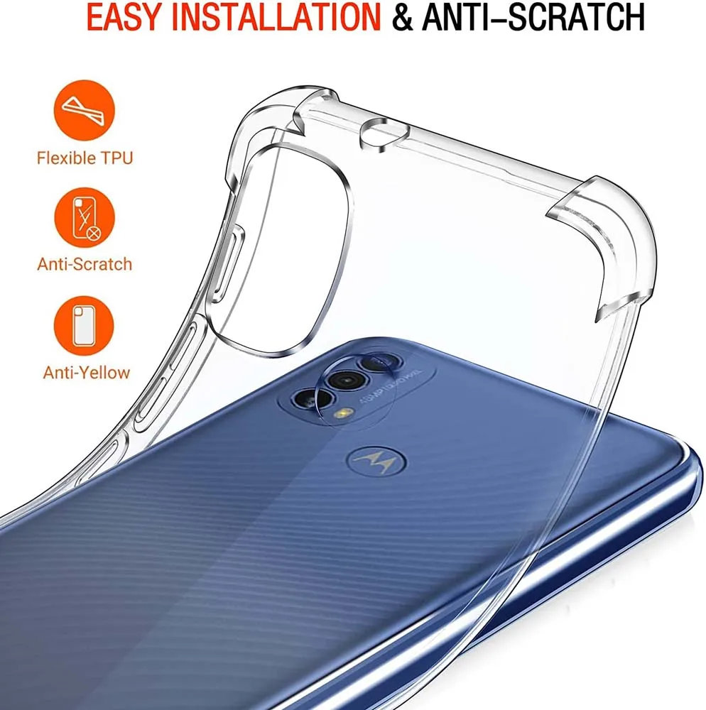 1.5MM Thick Air-Bag Clear Case For Motorola Moto E20 E30 E40 E22 E22i E22s E32 E32s E6 Play E6s E7 Plus E13 E7Power Cover Coque