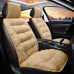 Car Seat Covers Front Seat Cushion with Backrest Plush Comfortable Protection Pad Winter Warm Car Seat Cushion Car Accessories