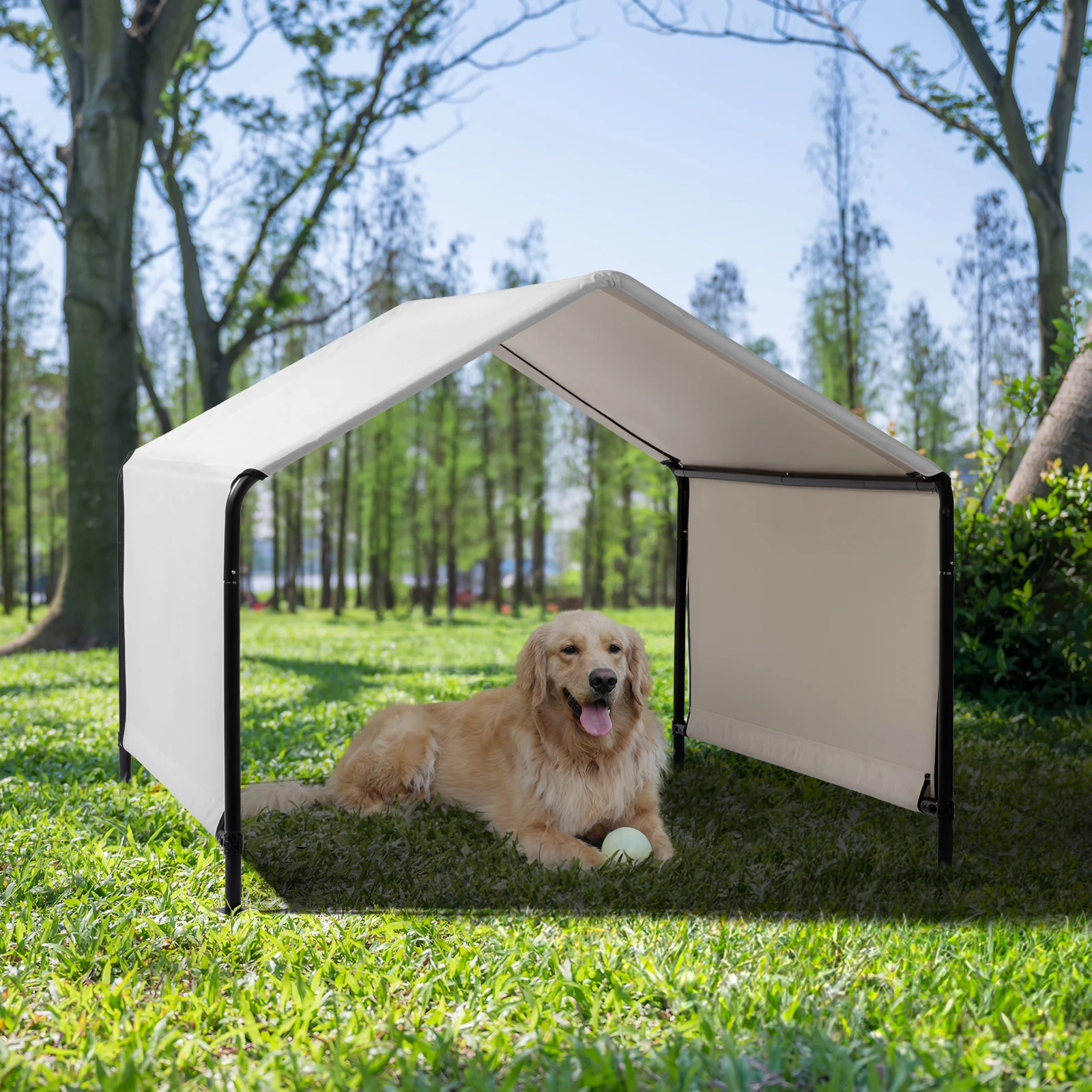 

Waterproof Roof Ground Nails Portable Window Solid Pattern Cat Playpen Shade Shelter Outdoor Pet Furniture Camping Pet Dog Tent