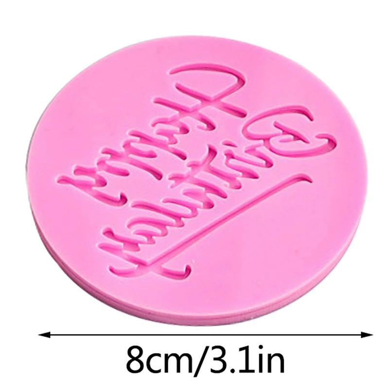 Acrylic Cookie Embosser Mold Happy Birthday Pattern Cake Stencil Fondant Icing Biscuit Mold Baking Supplies Cake Decorating Tool