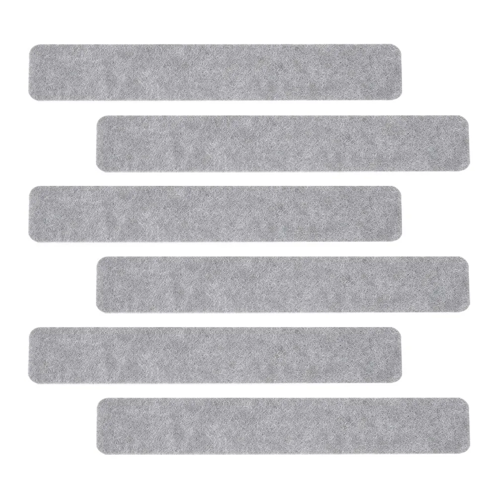 6Pcs Light Gray Self-Adhesive Felt Board Strip Soft Pin Board for Wall Mount Memo Photo Display Modern Minimalist Office