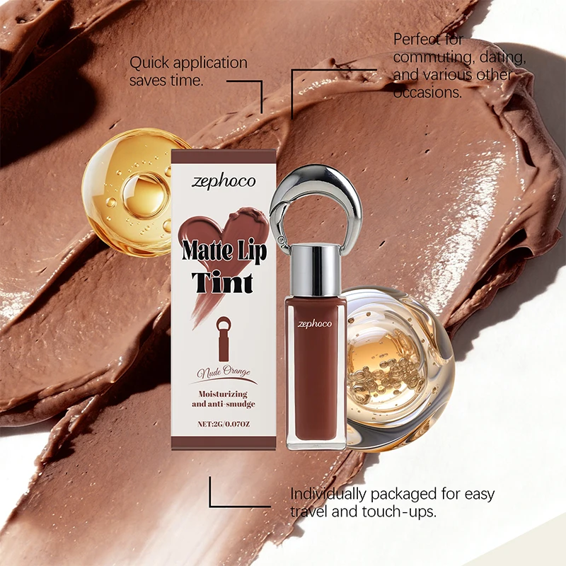 Matowy błyszczyk do ust, lekki, łatwy w aplikacji, wodoodporny, długotrwały, utrwalający kolor, nowość, hit sprzedaży, gładki, rozświetlający błyszczyk do ust.