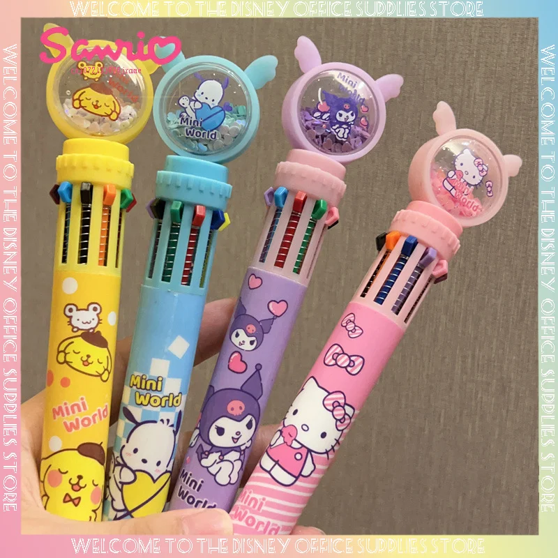 

Sanrio 10-Color Press The Ballpoint Pen Kawaii Hello Kittykuromi To Mark The Students' Notes And Stationery Wholesale