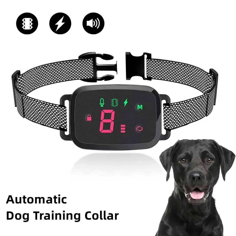 IP67 Waterproof Smart Automatic Anti Barking Dog Collar HD Digital Display Collar For Dog Rechargeable Bark Stopper Stop Barking