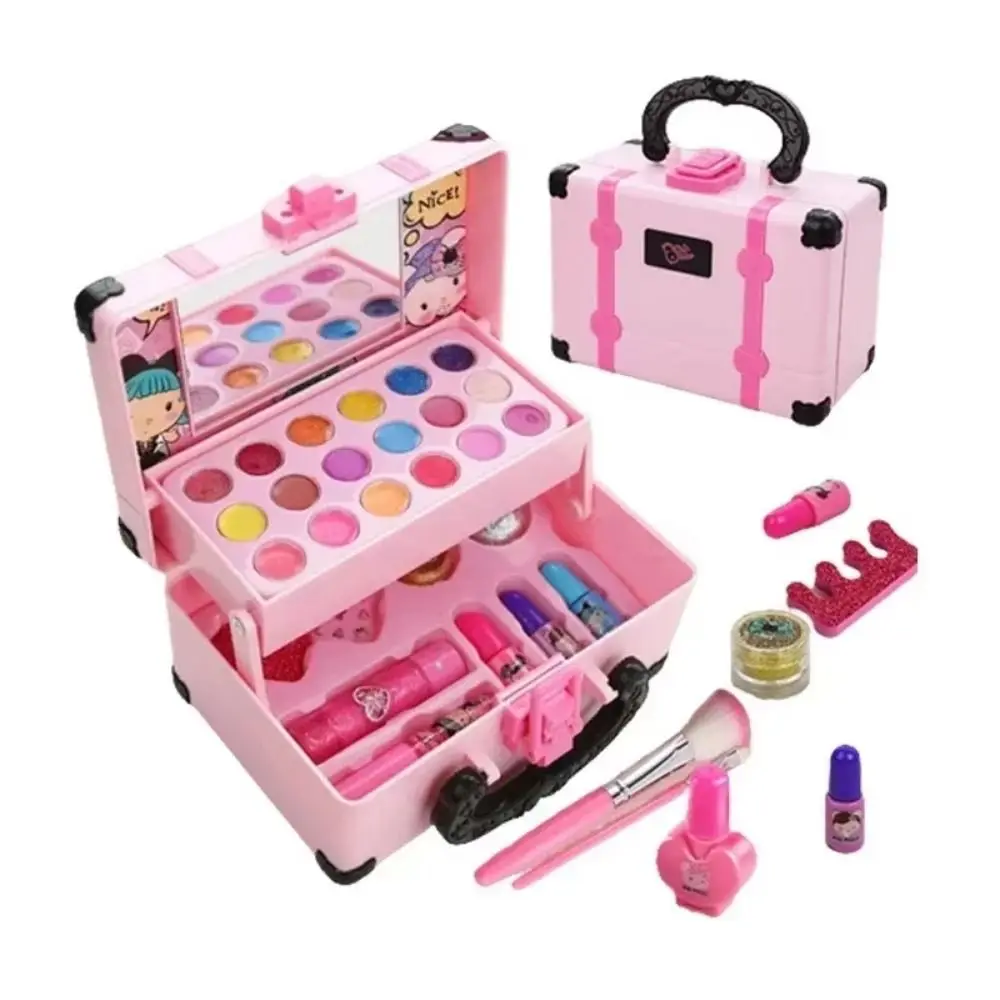 Lipstick Children's Makeup Toys Portable Makeup Box Kids Makeup Kit Nontoxic Handbag Children Cosmetic Beauty Set Makeup Tool