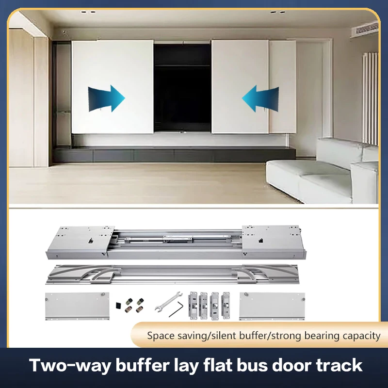 

Wardrobe Sliding Folding Door TV Cabinet Flat Bus Door Slide Damping Buffer Track Invisible Door Hardware