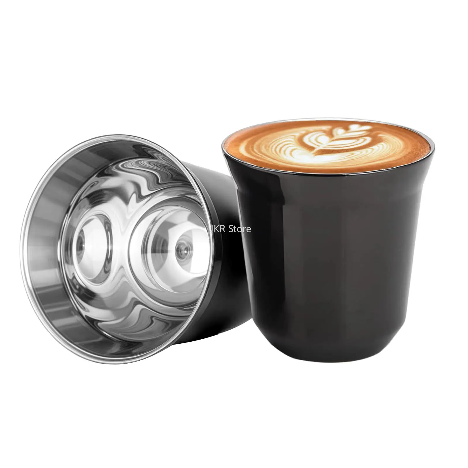 Langlebiger, sturzsicherer doppelwandiger Edelstahlbecher 80/160 ml – Tragbarer, isolierter Kaffeebecher, rostfrei für Outdoor, Wandern und den täglichen Gebrauch