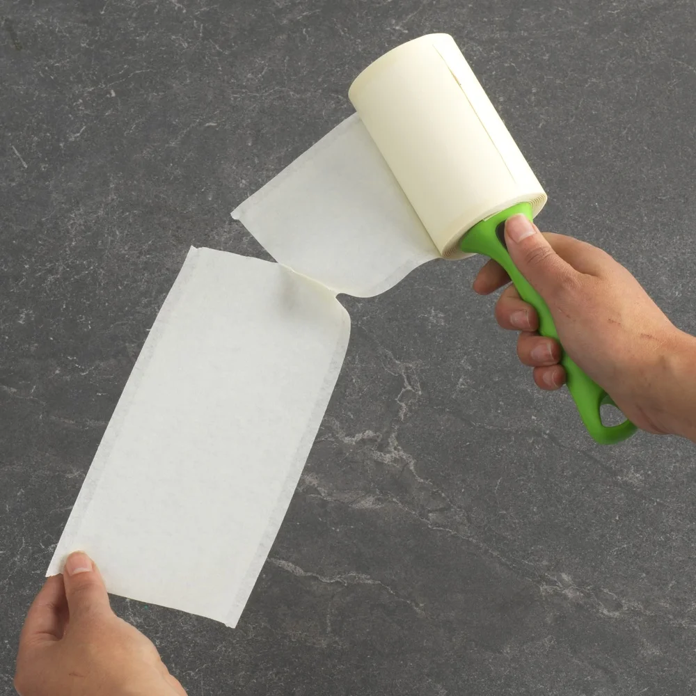 Twin Pack 95 Layer Lint Rollers Pet Hair Lint Fuzz Quick Clean Tear Sheets Ergonomic Handle Portable Cleaning Solution