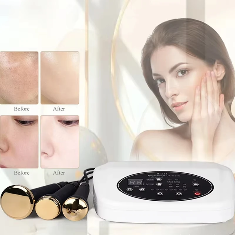 3 IN 1 Macchina di bellezza ad ultrasuoni Lifting facciale ad ultrasuoni Dispositivo di bellezza per massaggio degli occhi Cura della pelle Pulizia dei pori Massaggiatore SPA facciale